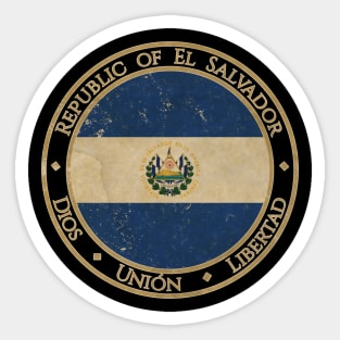 Vintage Republic of El Salvador USA North America United States Flag Sticker